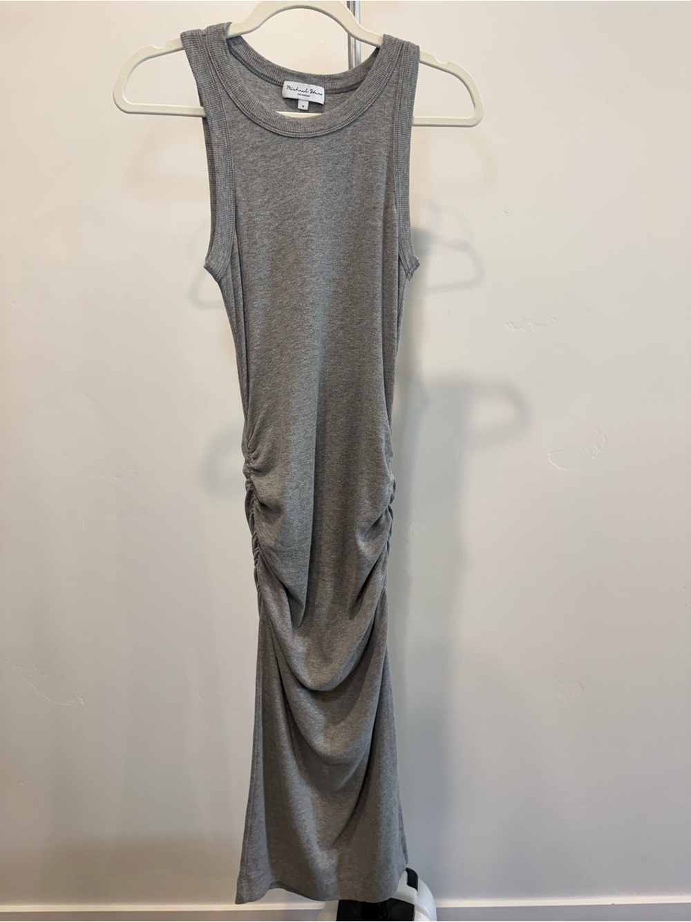 Michael Stars Gray Sleeveless Ruched Maxi Dress